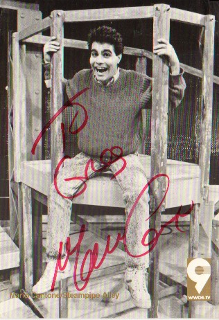 Signed Postcard from Mario Cantone, Steampipe Alley, 1989